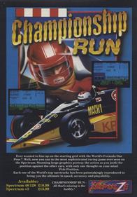 Championship Run - Advertisement Flyer - Front Image