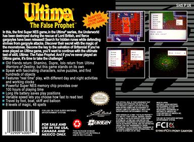 Ultima: The False Prophet - Box - Back Image
