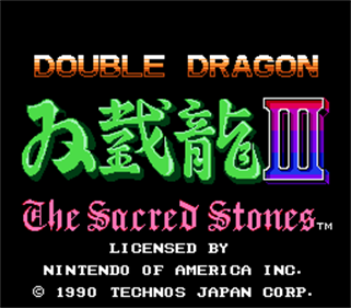 Double Dragon III - Screenshot - Game Title Image