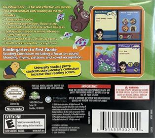 My Virtual Tutor: Reading Kindergarten to 1st Grade - Box - Back Image