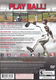 Major League Baseball 2K9 - Box - Back Image