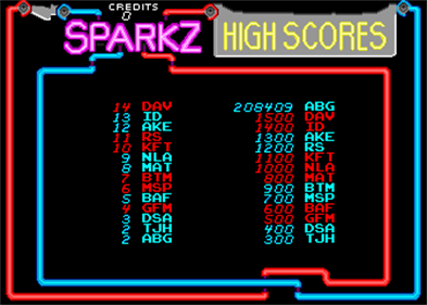 Sparkz - Screenshot - High Scores Image