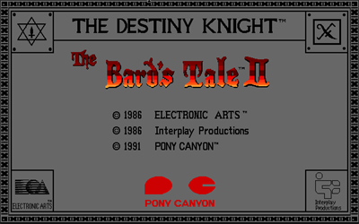 The Bard's Tale II: The Destiny Knight - Screenshot - Game Title Image
