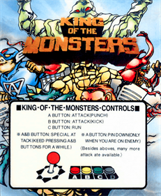 King of the Monsters - Arcade - Controls Information Image