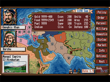 Genghis Khan II: Clan of the Gray Wolf - Screenshot - Gameplay Image