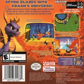 Spyro Orange: The Cortex Conspiracy - Box - Back Image