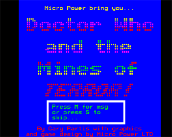 Doctor Who and the Mines of Terror - Screenshot - Game Title Image