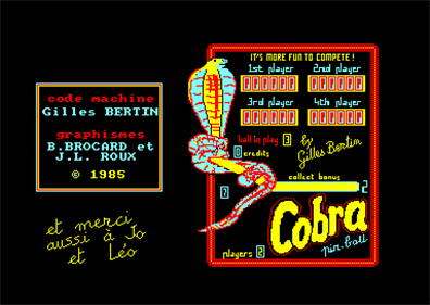 Cobra Pinball  - Screenshot - Game Title Image