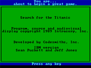 Search for the Titanic - Screenshot - Game Title Image