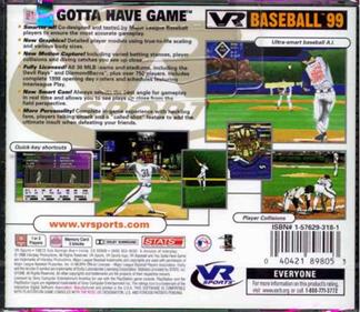 VR Baseball 99 - Box - Back Image
