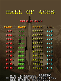 Raiden II - Screenshot - High Scores Image