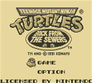 Teenage Mutant Ninja Turtles II: Back from the Sewers - Screenshot - Game Title Image