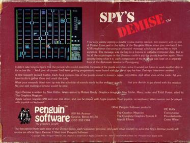 Spy's Demise - Box - Back Image