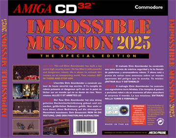 Impossible Mission 2025: The Special Edition - Fanart - Box - Back