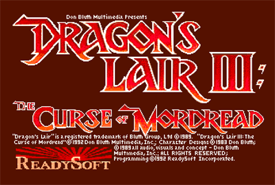 Dragon's Lair III: The Curse of Mordread - Screenshot - Game Title Image