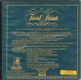 Trivial Pursuit: The Computer Game: Commodore Genus Edition - Box - Back Image