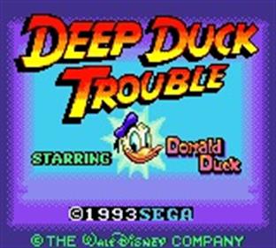 Deep Duck Trouble Starring Donald Duck - Screenshot - Game Title