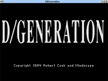 D/Generation - Screenshot - Game Title Image