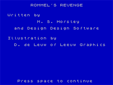 Rommel's Revenge - Screenshot - Game Title Image