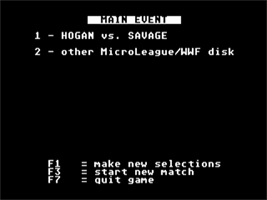 MicroLeague Wrestling - Screenshot - Game Select Image