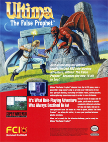 Ultima: The False Prophet - Advertisement Flyer - Front Image