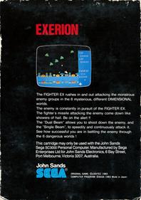 Exerion - Box - Back Image