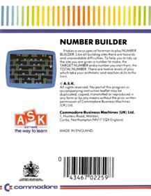 Number Builder - Box - Back Image