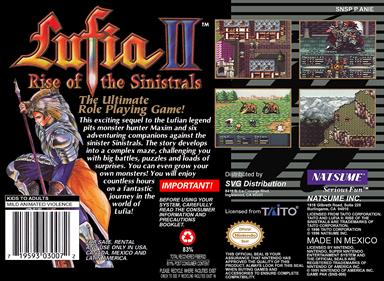 Lufia II: Rise of the Sinistrals - Box - Back Image