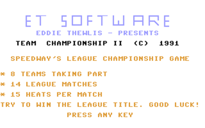 Team Championship II - Screenshot - Game Title Image