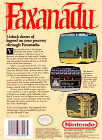 Faxanadu - Box - Back Image