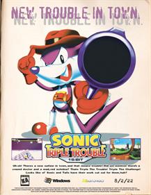 Sonic Triple Trouble 16-Bit - Advertisement Flyer - Front Image
