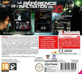 Tom Clancy's Splinter Cell 3D - Box - Back Image