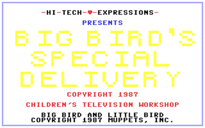 Sesame Street: Big Bird's Special Delivery - Screenshot - Game Title Image