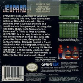 Jeopardy! Teen Tournament - Box - Back Image