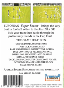 European Super Soccer - Box - Back Image