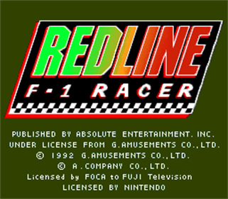 Redline: F-1 Racer - Screenshot - Game Title Image