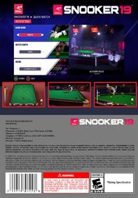 Snooker 19 - Box - Back Image