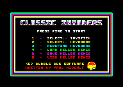 Classic-Invaders - Screenshot - Game Select Image