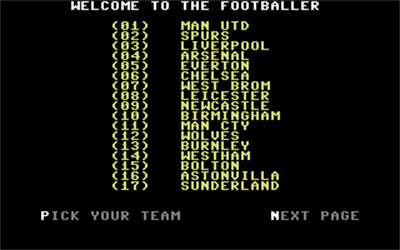 The Footballer - Screenshot - Game Select Image
