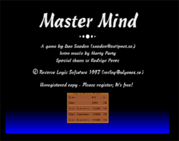 Master Mind (Saedén) - Screenshot - Game Title Image