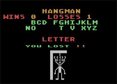 Hangman - Screenshot - Game Over Image