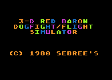 3-D Red Baron: Dogfight/Flight Simulator - Screenshot - Game Title Image
