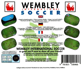 Wembley International Soccer - Box - Back Image