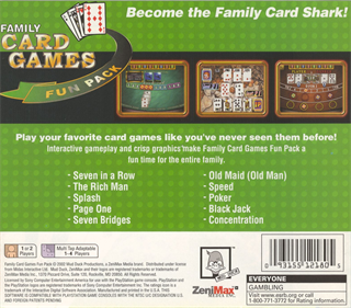 Family Card Games Fun Pack - Box - Back Image