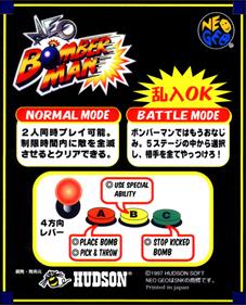 Neo Bomberman - Arcade - Controls Information Image