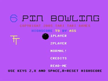 6 Pin Bowling - Screenshot - Game Title Image