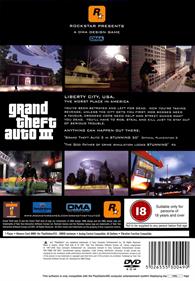 Grand Theft Auto III - Box - Back Image