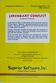 Legendary Conflict - Box - Back Image