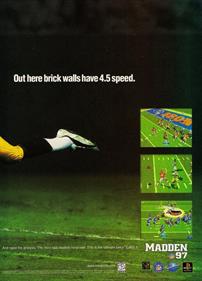 Madden NFL 97 - Advertisement Flyer - Back Image