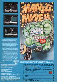 Manic Miner - Advertisement Flyer - Front Image
